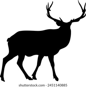 silhouette deer vector illustration on white background