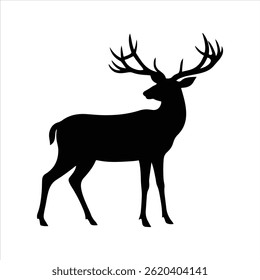 Silueta de un ciervo Ilustración vectorial de animales salvajes.	