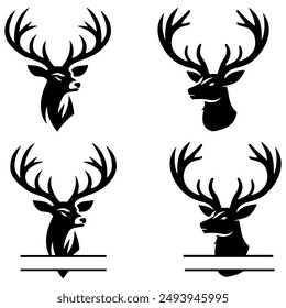 The silhouette of a deer's head is suitable for further use.
