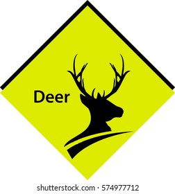 Silhouette of deer's head Vector Icon.