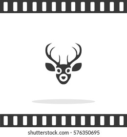 Silhouette of deer's head  Vector Icon.
