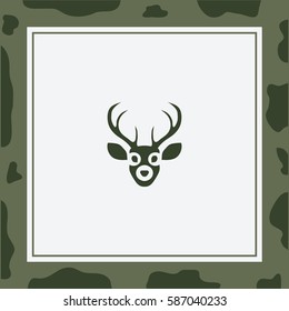Silhouette of deer's head  Vector Icon.