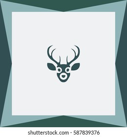Silhouette of deer's head  Vector Icon.