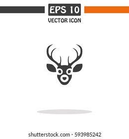 Silhouette of deer's head  Vector Icon.
