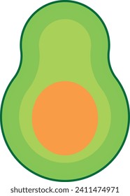 Silhouette of a delicious avocado