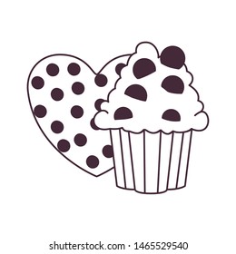 silhouette of delicious bakery cakes and cookies