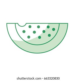 silhouette delicious and healthy watermelon slice fruit