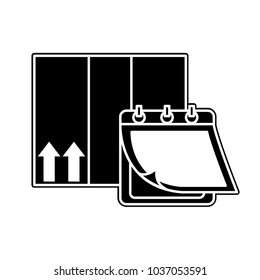silhouette delivery box package service with calendar
