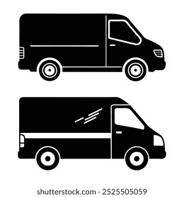 Silhouette Lieferwagen Vektorsymbol