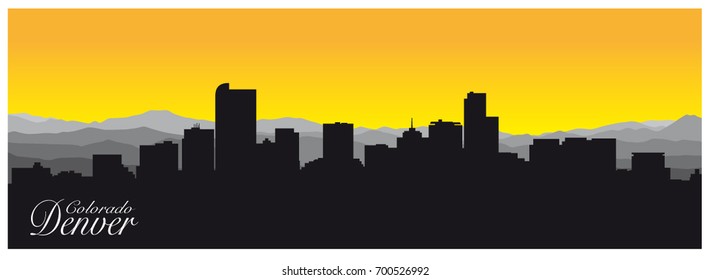 Silhouette of Denver the capital of Colorado