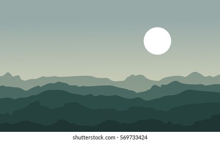 Silhouette of desert landscape backgrounds vector art