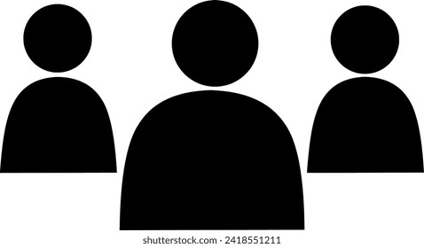 Silhouette design of 3 elements of people or people icon, vector illustration suitable for presentation material or logo