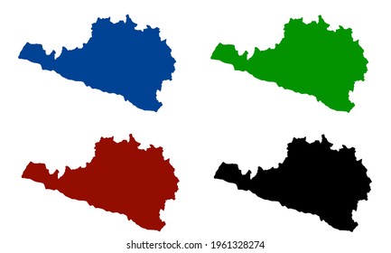 Silhouette design of Arequipa city map in Peru on white background