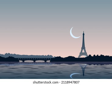 Silhouette design of background of eiffel tower,vector illustration