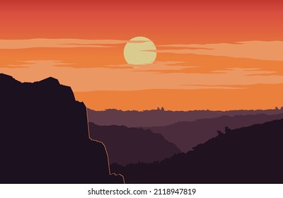 Silhouette design of background with mountain,vector illustration
