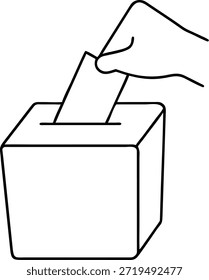 Diseño de la silueta de una urna para votar con fondo transparente