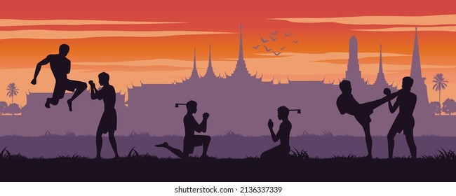 silhouette design of boxer are fighting,vector illustration