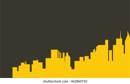 Silhouette of design buildings vector art illustration
