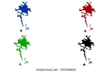 Silhouette design of city map of Arezzo in Italy on white background
