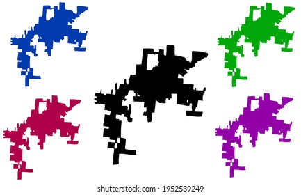 Silhouette design of the city map of Centerton in Arkansas, United States of America on a white background