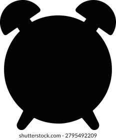 Silhouette design of a classic alarm clock icon vector