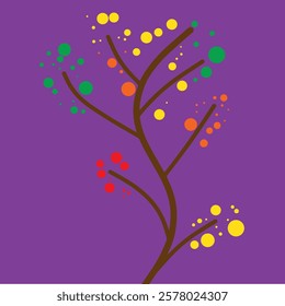 silhouette design of colorful oval fruit ornamental plants