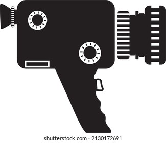 
Silhouette Design And Drawing Of A 90s Electronic Camcorder In Black And White In Vector Shape