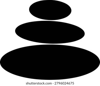 Silhouette design featuring a stack of three zen balance stones vector