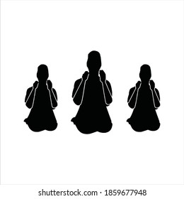silhouette design graphic of a soecity praying man 2d HD illustration