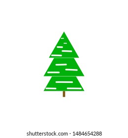 Silhouette design green spruce on white background. Modern stylish abstract texture. Colorful template for prints, textiles, wallpaper. Isolated graphic element. Flat vector image Vector illustration.