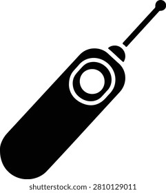 Silhouette design of a handheld electronic remote control device icon vector