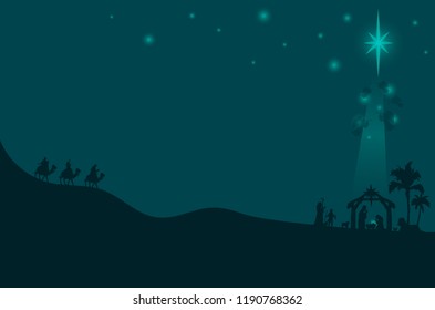silhouette design illustration of story about jesus birth