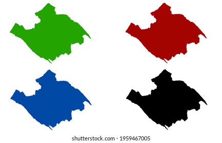 silhouette design of Vĩnh Long city map in Vietnam on white background