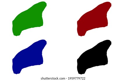 silhouette design of the map of the city of Ambalavao in Madagascar on a white background