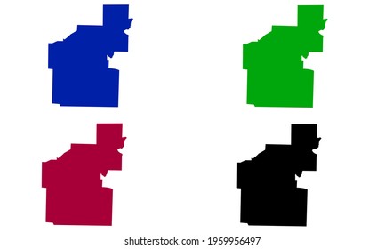 Silhouette design of map of Edmonton in Canada on white background