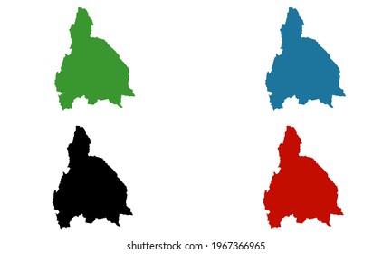Silhouette design of map of San Juan in Puerto Rico on white background
