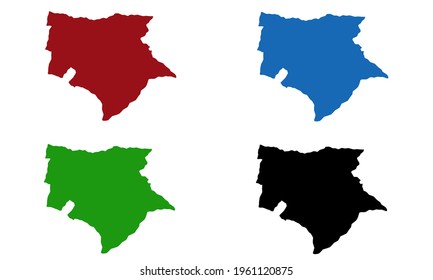 Silhouette design of map of Trujillo in Peru on white background