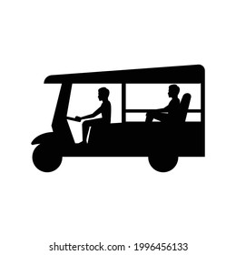 silhouette design of transportation by Thai style engine tricycle,vector illustration