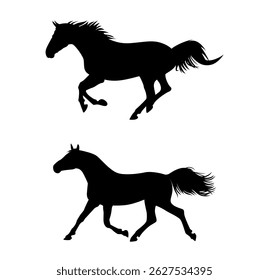 Silhouette design vector illustration digital download for the horse.