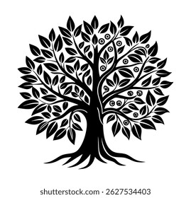 Descarga digital de la Ilustración vectorial del diseño de la silueta para un árbol hermoso