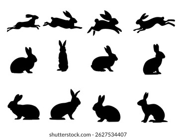 Silhouette ontwerp vector illustratie digitale download voor een schattig konijn gezicht