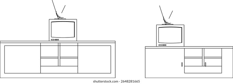 silhueta design vetor ilustração esboço detalhe mobiliário mesa altar oferendas clássico vintage étnica tradicional prateleira de televisão sala de estar