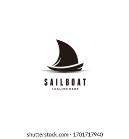 Silhouette of Dhow logo design. Dhow Or Ship Logo Design Inspiration Vector. Traditional Sailboat illustration	

