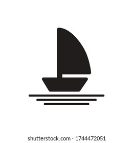 Silhouette of Dhow logo design, Traditional Sailboat from Asia / Africa