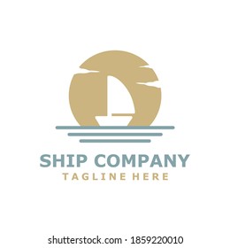 Silhouette of Dhow logo design, Traditional Sailboat from Asia / Africa