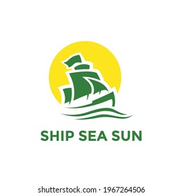 Silhouette of Dhow logo design, Traditional Sailboat from Asia Africa