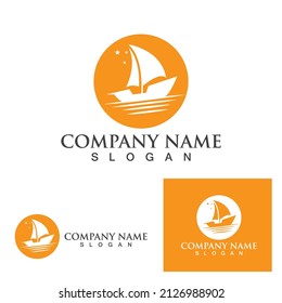 Silhouette of Dhow logo design  Traditional Sailboat from Asia Africa