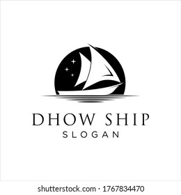 Silhouette Dhow Logo Design Vector Template Stock Vector (Royalty Free ...