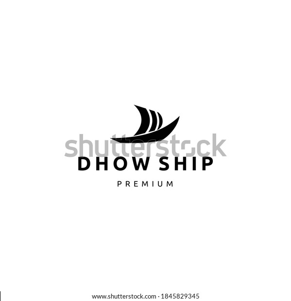 Silhouette Dhow Ship Logo Design Traditional Stock Vector (Royalty Free ...