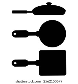 Silhouette of Different Kitchen Elements and Utensils